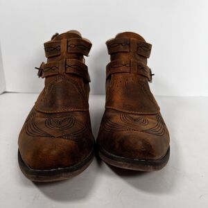 Roper Brown Ankle Boots with Buckle Detail